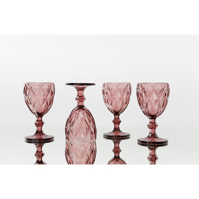 Бокал из стекла Magistro «Круиз», 250 мл, 8×15,3 см, цвет розовый - фото 1908396688