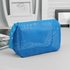 Косметичка ПВХ, отдел на молнии, цвет синий - Фото 1