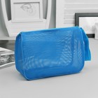 Косметичка ПВХ, отдел на молнии, цвет синий - Фото 2