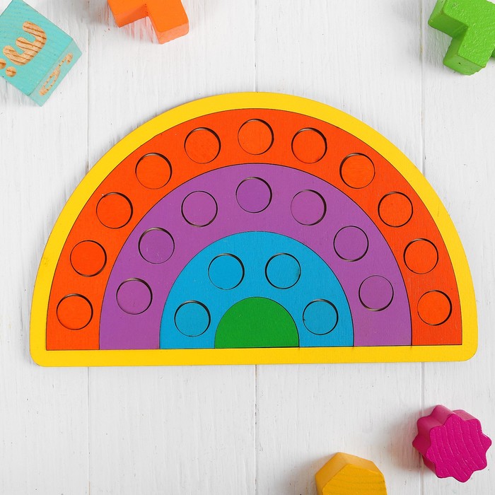 Мозаика «Дуги», 26х15 см, МИКС, односторонние кружочки d= 2 см 43832