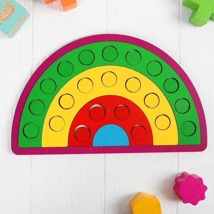 Мозаика «Дуги», 26х15 см, МИКС, односторонние кружочки d= 2 см 43832