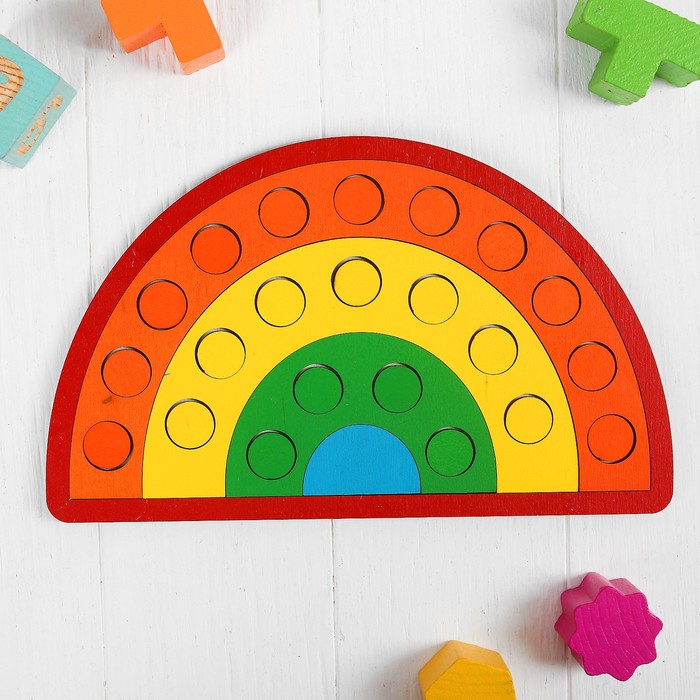 Мозаика «Дуги», 26х15 см, МИКС, односторонние кружочки d= 2 см 43832