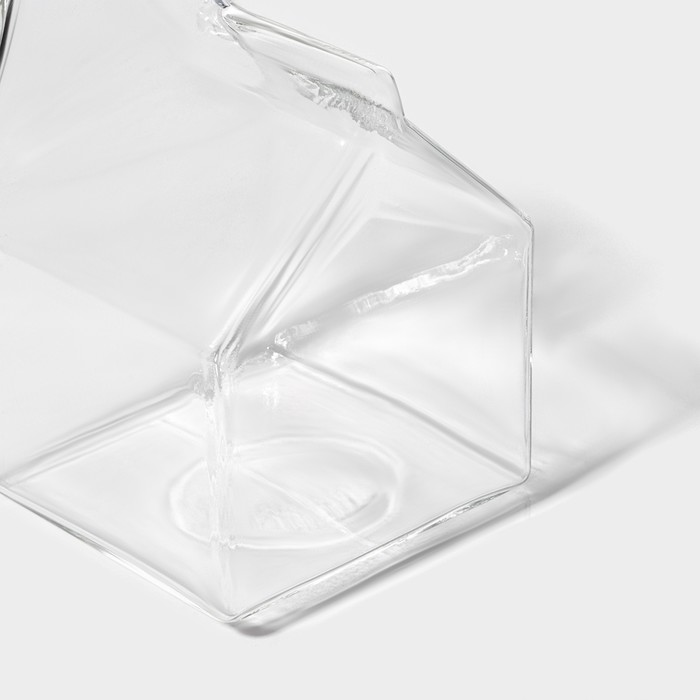 Молочник стеклянный Доляна «Пакет», 400 мл, 9×7×10,3 см - фото 1905489799