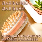 Щётка массажная для тела, из натуральной щетины, двусторонняя, с ручкой, гладкая - Фото 4