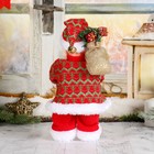Дед Мороз "Клетчатый колпак с подарками" двигается, с подсветкой, 28 см - Фото 3