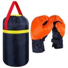 Набор боксёрский детский: перчатки, груша, d=20, h=35см, цвет МИКС - Фото 4