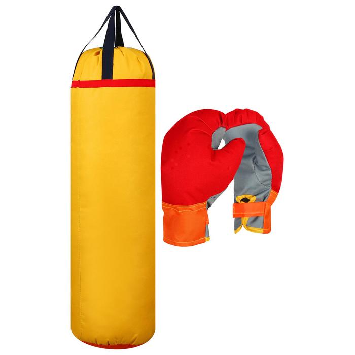 Набор боксёрский детский «Гигант»: перчатки, груша, d=25 см, h=80 см, цвета МИКС - фото 1884864125