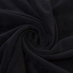 Трикотаж костюмный, велюр - вельбоа, ширина 150 см, чёрный