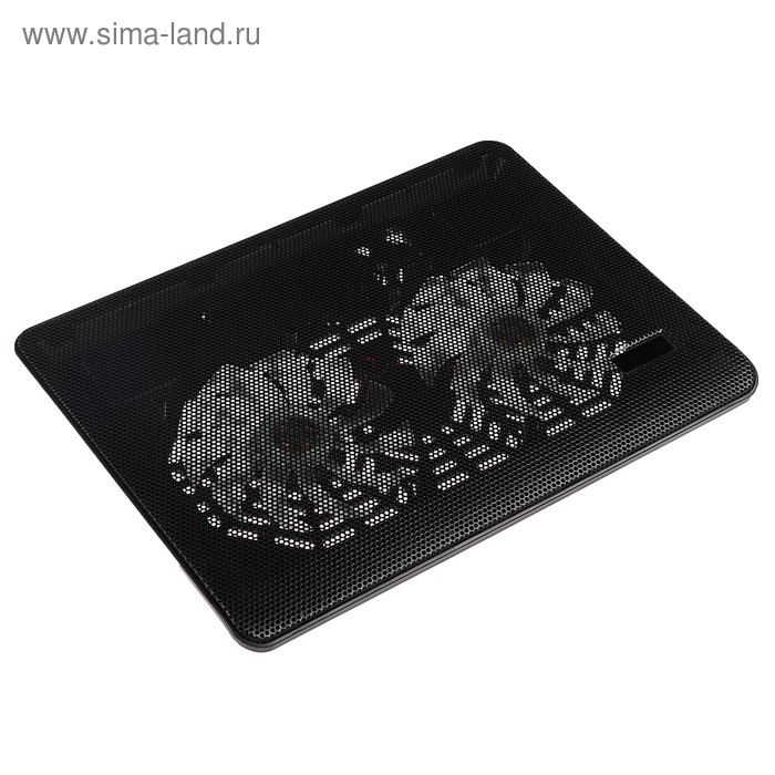 Подставка Luazon для охлаждения ноутбука, чёрная, провод 40 см, 2 вентилятора