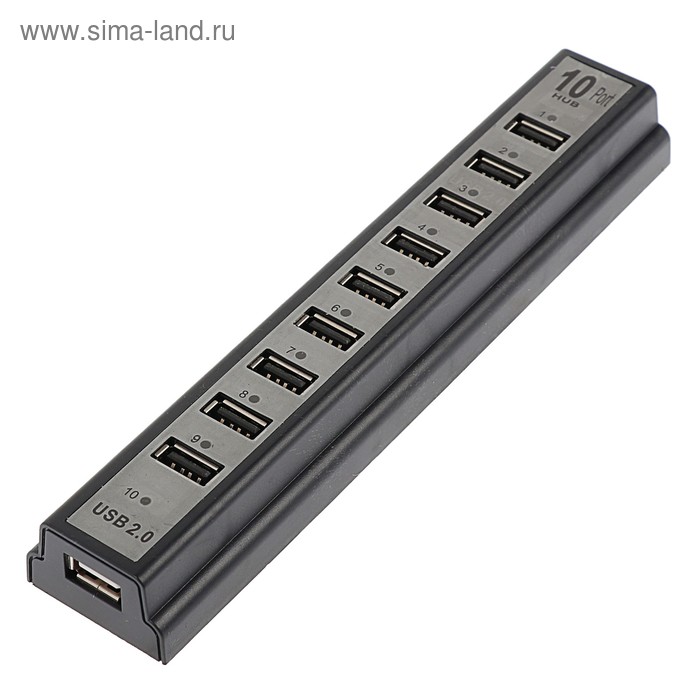 USB-разветвитель (HUB), 10 портов, USB 2.0, с индикаторами работы - Фото 1