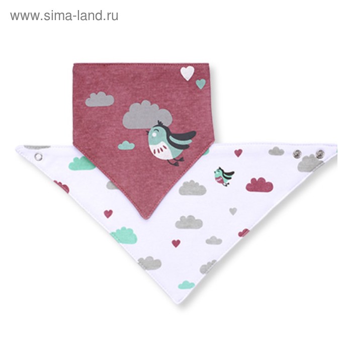 Нагрудник и шейный платок 2 в 1 BabyOno «Птички» - Фото 1