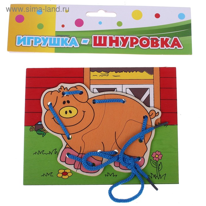 Шнуровка "Свинка на ферме" - Фото 1