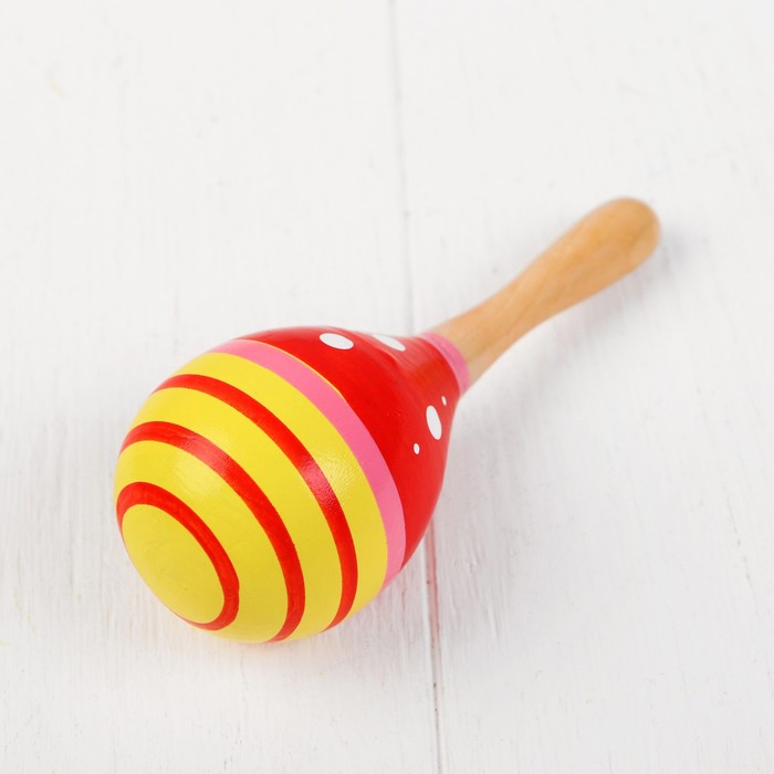 Музыкальная игрушка «Маракас», с белым горошком, цвета микс - фото 1884690353
