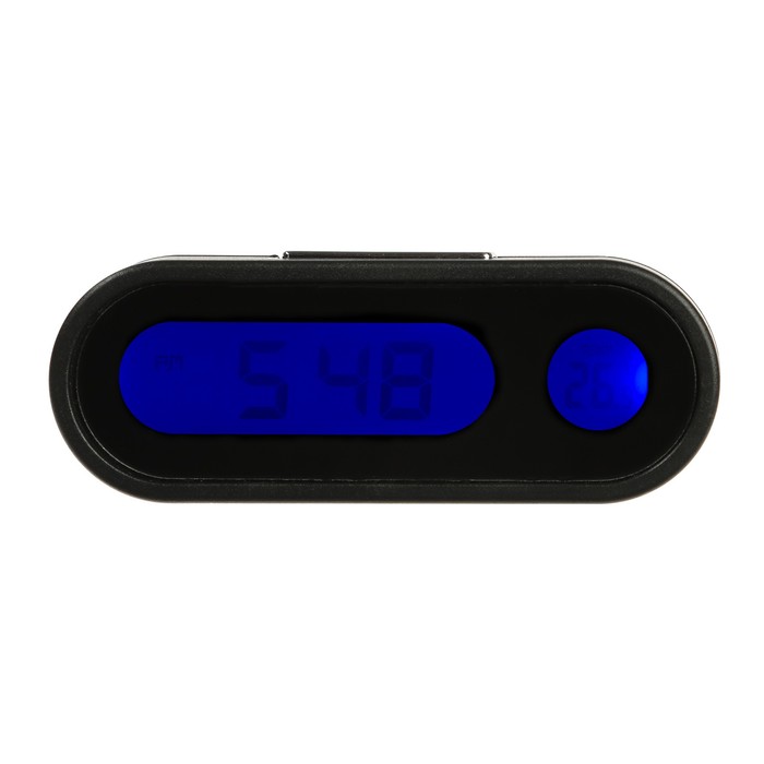 Часы-термометр Cartage, автомобильные с подсветкой, черный - фото 1884864308