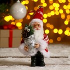 Дед Мороз "В красной шубке с серебристым мешком" 14 см - фото 319785515
