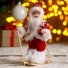 Дед Мороз "На лыжах" в вязаном костюме, 17 см - фото 298067524