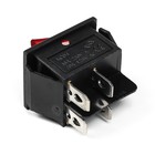 Выключатель 1 клавишный, с подсветкой, красный, 16 А - Фото 2