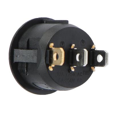 Выключатель 1 клавишный, с подсветкой, диаметр 23 мм, красный, 10 А