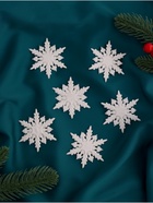 Ёлочные игрушки набор 6 шт. «Зимнее волшебство. Снежинка полярная», d=6 см, белый - Фото 1