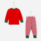 Пижама детская, размер 56, рост 98-104 см красный/белый (Панда) - Фото 2