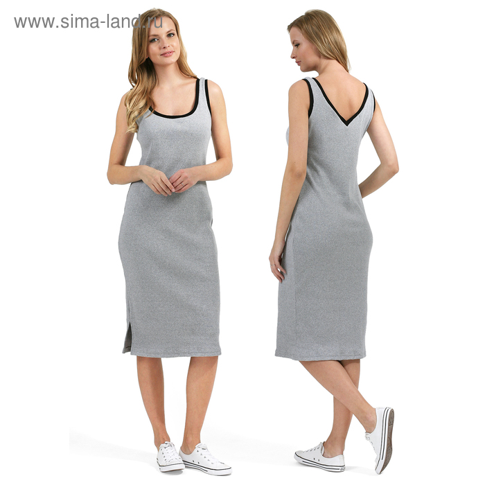 Платье для беременных Аврил 45378 цвет серый меланж, р-р 48 - Фото 1