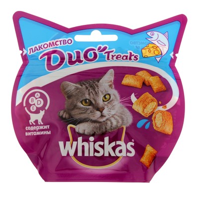 Лакомство Whiskas Duo для кошек, лосось, сыр, 40 г