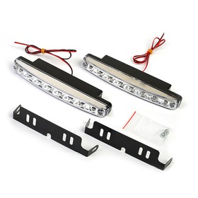 Дневные ходовые огни KS, KS-0815, 8 LED, хром, 158х36х18 мм, набор 2 шт 3328013