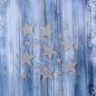 Наклейка на стекло «Звёздочки серебристые», набор - 15 шт., 18×18.5 см - Фото 1