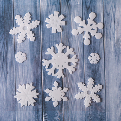 Наклейка на стекло «Снежинка», набор - 9 шт., 18.5×18.5 см, белая