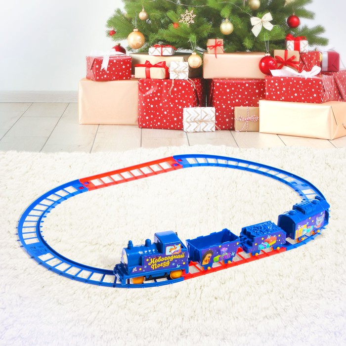 Железная дорога «Новогодний поезд», работает от батареек - фото 1887805138