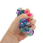 Антистресс игрушка «Цветной шар», мялка с гидрогелем, в чёрной сетке - Фото 3