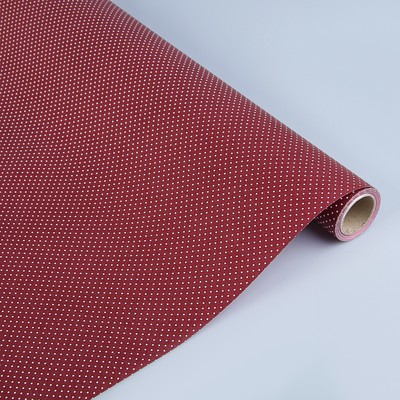 Бумага двухсторонняя "Горох на бордовом", 0,53 х 10 м