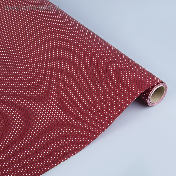 Бумага двухсторонняя "Горох на бордовом", 0,53 х 10 м - Фото 1