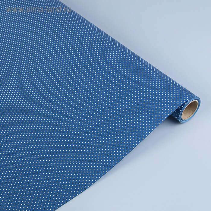 Бумага двухсторонняя "Горох на синем", 0,53 х 10 м - Фото 1