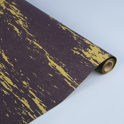 Фактурная бумага "Галактика" двусторонняя, золотая на фиолетовом, 0,5 х 5 м