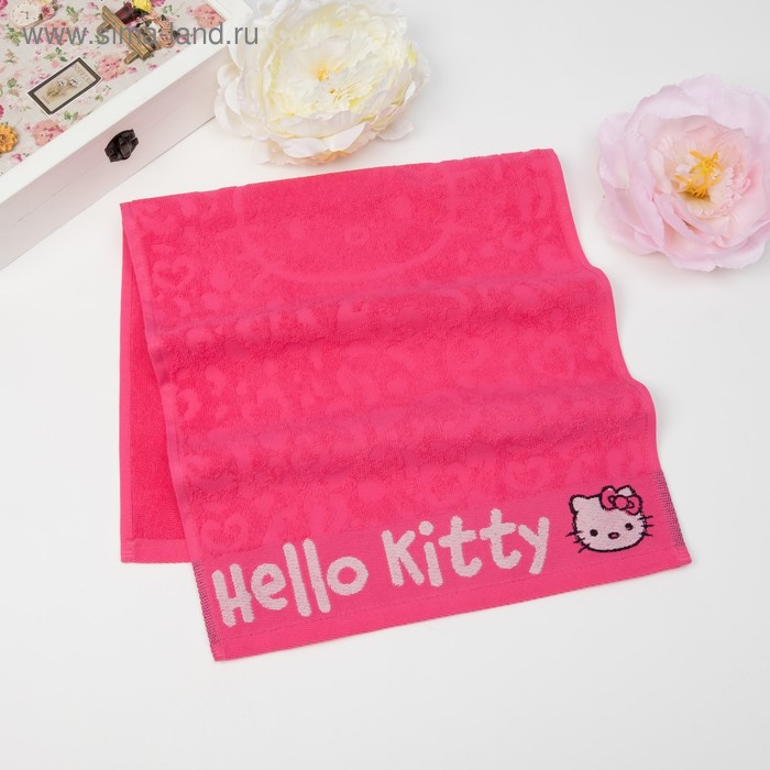 Полотенце детское Hello Kitty 70х130 см, цвет розовый 100% хлопок, 400 г/м² - Фото 1