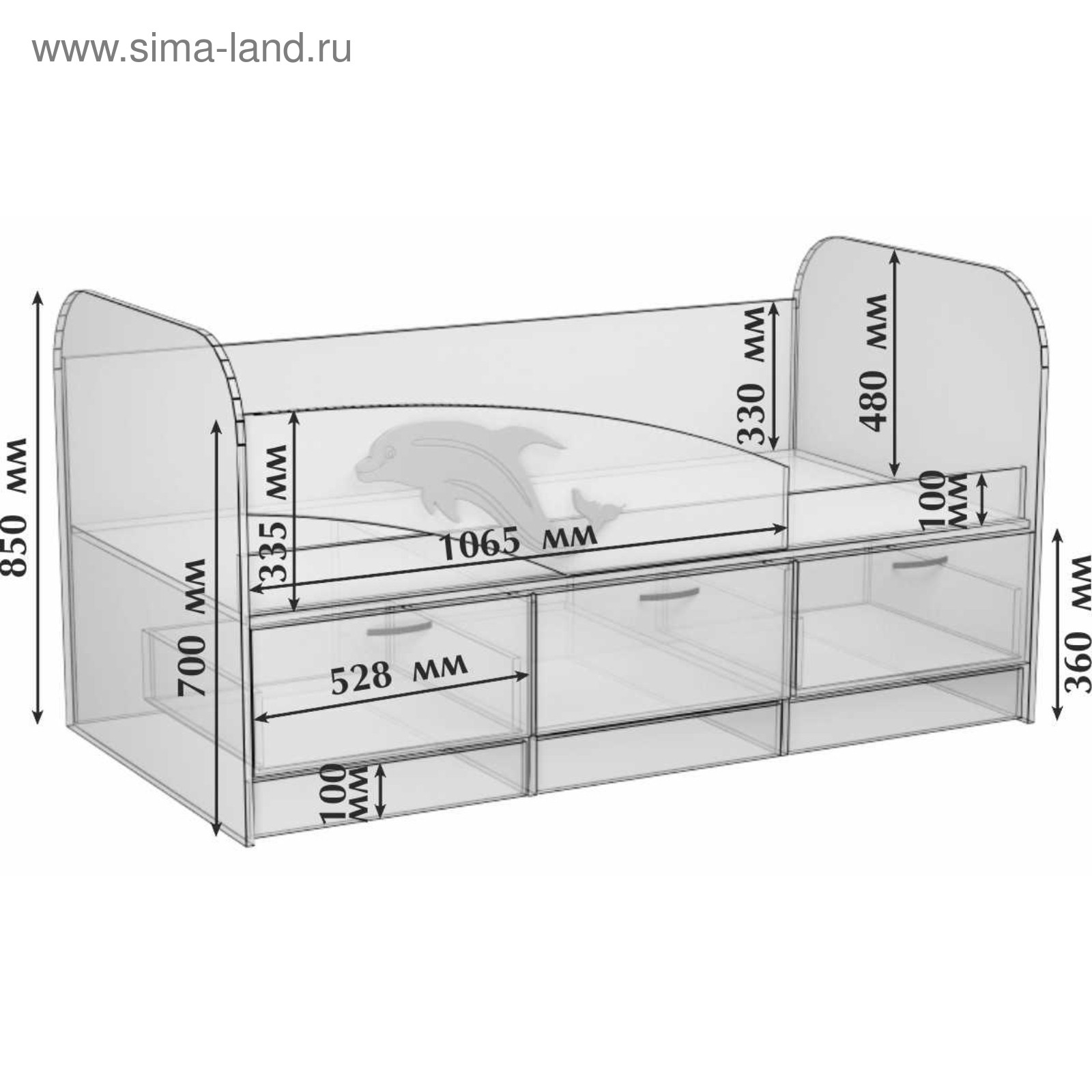 Кровать с бортиком детская размеры