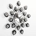Часы настенные, серия: Ажур, "Чёрные лепестки", плавный ход, d-15 см, 47 х 47 см - Фото 2