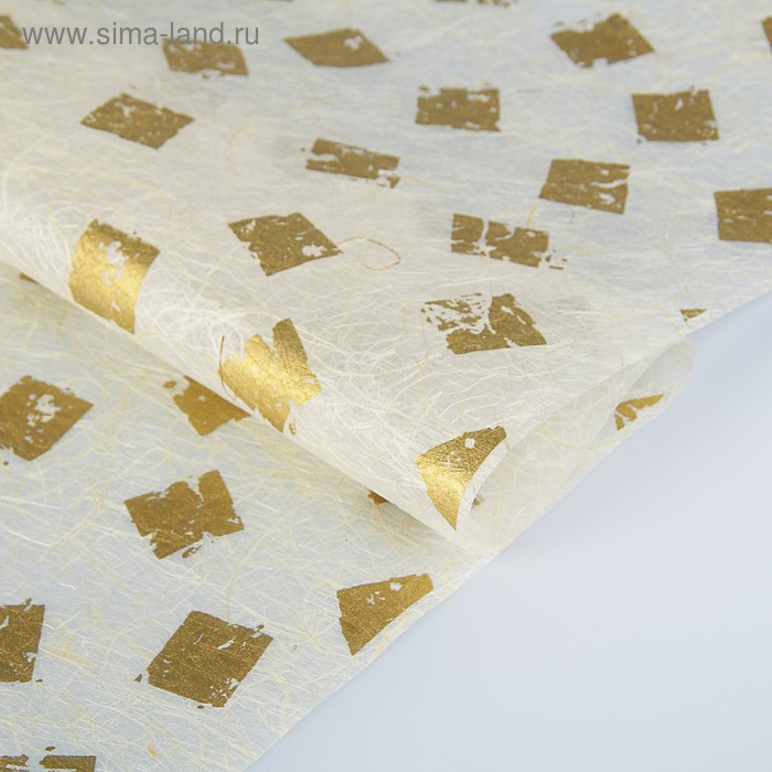 Бумага из абаки, Abaca Paper, «Печать золотая», 0,64 х 0,94 м, 30 г/м2 - Фото 1