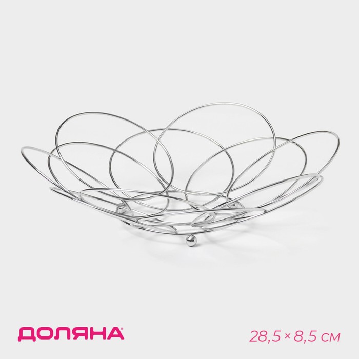 Фруктовница Доляна, 28.5×28.5×8.5 см, хромированная - Фото 1