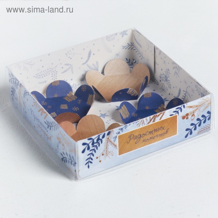 Коробка для кондитерских изделий «Радостных моментов», 12 х 12 х 3 см - Фото 1