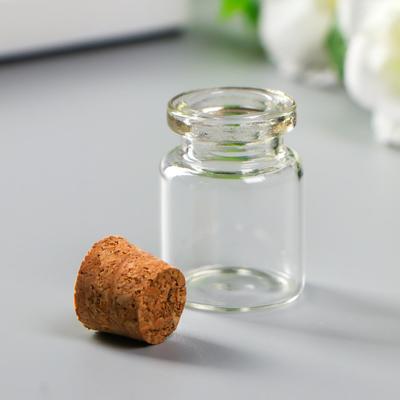 Стеклянная колба с пробкой для декора, 5 мл, 3×2×2 см