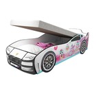 Кровать машинка «Турбо 2», с подъёмным матрасом, без подсветки, цвет белый - Фото 1