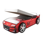 Кровать машина «Турбо красная», подъёмный матрас, без подсветки, пластиковые колёса, 2 шт - фото 298068539