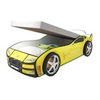 Кровать машина «Турбо жёлтая», подъёмный матрас, без подсветки, пластиковые колёса, 2 шт - фото 298068551