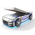 Кровать машина «Турбо Полиция», подъёмный матрас, подсветка дна и фар, пластиковые колёса - фото 298068585