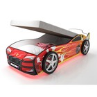 Кровать машина «Турбо красная 2», подъёмный матрас, подсветка дна и фар, пластиковые колёса - фото 298068609