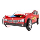 Кровать машина «Джип красный», без подсветки, пластиковые колёса, 2 шт - Фото 2
