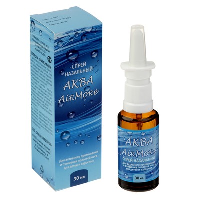 Спрей назальный "Аква" AirMore, для промывания носа, 30 мл
