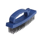 Щетка металлическая ручная ТУНДРА, закаленная проволока, пластиковая с рукояткой, 4-рядная - Фото 4